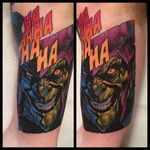 Green Goblin tattoo by Andy Walker. #AndyWalker #popculture #villain #greengoblin #marvel