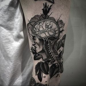 Anatomical Head Tattoo by Tyler Allen Kolvenbach #anatomical #anatomicalhead #anatomy #scientific #TylerAllenKolvenbach