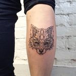 Fox tattoo by Ira Shmarinova #linework #dotwork #fox #blackwork #animal #portrait #IraShmarinova