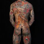 Bodysuit by Chris Garver #ChrisGarver #color #japanese #tiger #dragon #wave #thunder #tattoooftheday