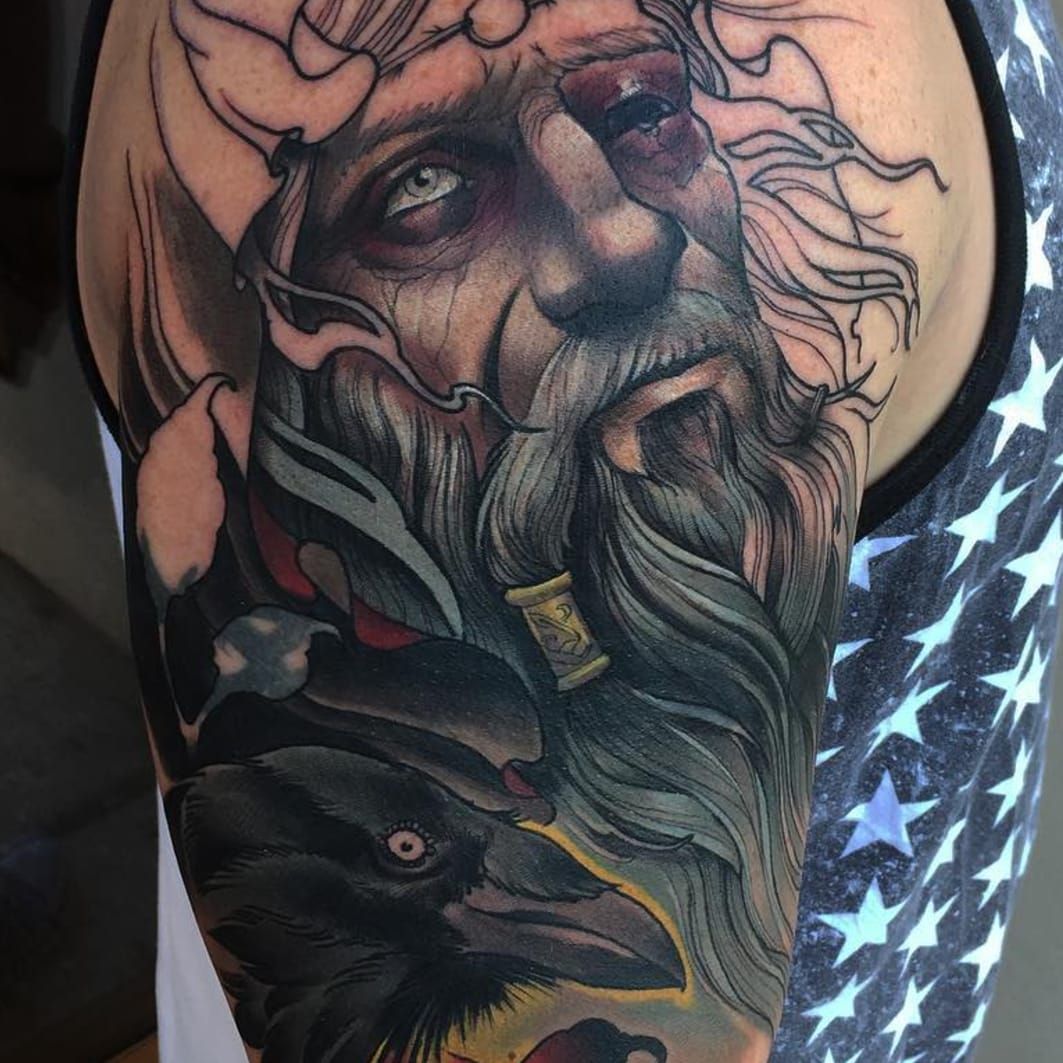 Odin - God of War, Death, Knowledge - Eddy Tattoo Studio