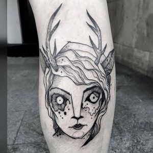 Surrealistic tattoo by Gaston Tonus #GastonTonus #sketch #surrealistic #graphic #monochrome #monochromatic #blackwork #dotwork
