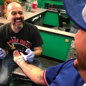Cubs fan getting a tattoo. #Chicago #ChicagoCubs #Cubs #Baseball #MLB
