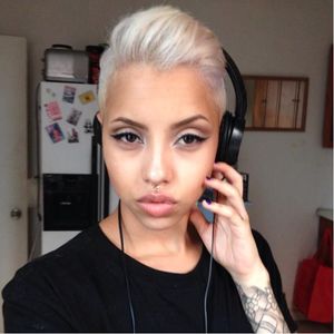 Janay Lewis on Instagram. #JanayLewis #badass #tattooedwomen #tattooedgirl #tattoodochick #silverhair #whitehair
