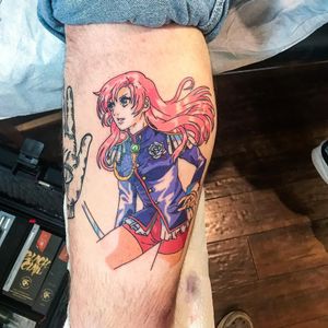 Revolutionary Girl Utena tattoo by Tina Lugo #TinaLugo #color #anime #Japanese #manga #RevolutionaryGirlUtena #Utena #warrior #rose #portrait