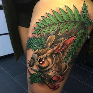 Hare Tattoo by Jacob Zamore #hare #animal #contemporary #JacobZamore