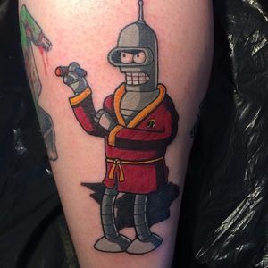 Bender Tattoo by Chris Panayi #Bender #Futurama #robot #cartoon #ChrisPanayi
