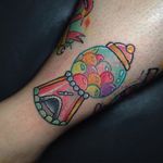 Candy dispenser tattoo by Samantha Pixie Robinson. #candy #sweet #candydispenser #gumball