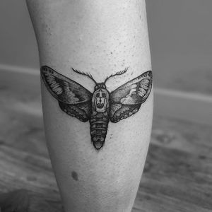 Dotwork Moth Tattoo by TomTom Tattoos #dotowrkmoth #moth #dotwork #TomTomTattoos