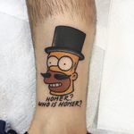 Homer tattoo by Vinz Flag #VinzFlag #HomerSimpson #TheSimpsons (Photo @thesimpsonstattoo)
