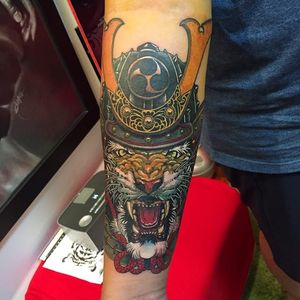 Samurai tiger tattoo by Elvin Yong #ElvinYong #asian #contemporary #newschool #samurai #tiger