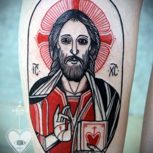Jesus Christ tattoo by David Hale #DavidHale #medievalart #jesuschrist
