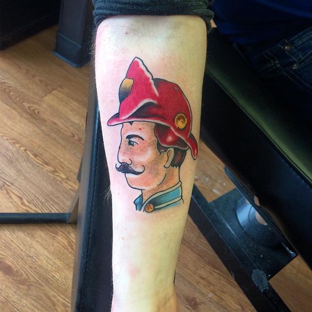 Old time firefighter tattoo done by  Black Relic Tattoo  Facebook