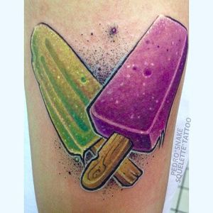 Two popsicles by Pedro Snake (via IG -- st.pedro.snake) #pedrosnake #popsicle #popsicletattoo #icepop #icepoptattoo