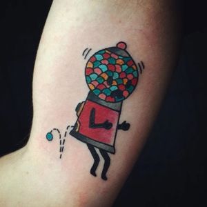 Gumball machine gag tattoo. #Cooley #MattCooley #traditional #funny
