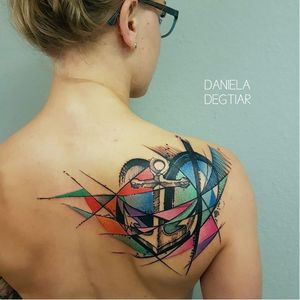 Anchor tattoo by Daniela Degtiar #DanielaDegtiar #graphic #sketchstyle #abstract #watercolor #anchor