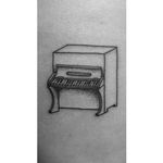 Stick and poke design, done at The Gowrie #pianotattoo #simple #piano #linework #blackwork