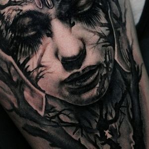 Close-up Tattoo of Paul Tougas' work @PaulTougas #PaulTougas #PaulTougasTattoo #Black #Blacktattoo #Canada