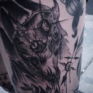 Blackwork grim reaper tattoo by OilBurner. #OilBurner #blackwork #metal #dark #gothic #handstyle #grimreaper