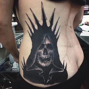 Demon King Tattoo by CJ Tattooer #demon #skull #blackwork #darkblackwork #darkart #darkartist #blackworkartist #savageblackwork #XCJX #CJTattooer #ChristopherJadeCuevas