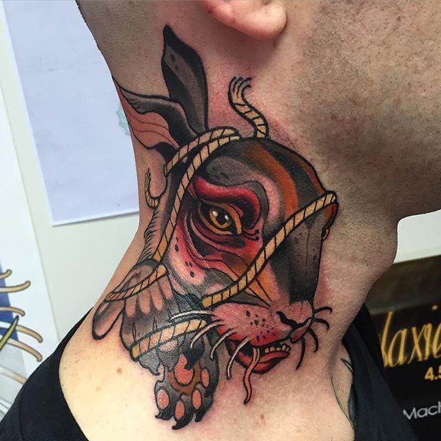 Neck Animal tattoo men at theYoucom