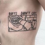 Boys don't cry tattoo by Magic Rosa. #themagicrosa #MagicRosa #ignorant #linework #bold #witty #boys