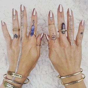 Metallic Tattoos on Hands and fingers #Metallic #Gold #Silver #MetallicTattoos #Hands
