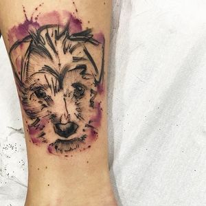 Sketch watercolor fog tattoo by Sandro Stagnitta. #sketch #watercolor #SandroStagnitta #dog