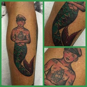 Merman Nautical Tattoo by Rick Moreno #RickMoreno #SlickRick #Traditional #Neotraditional #ElectricChairTattoo #Merman #Nauticaltattoo #nautical #tattooedmerman