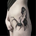 Spider rider tattoo by Caroline Vitelli #CarolineVitelli #blackwork #spider