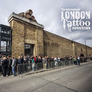 All the tattoo fans and collectors lining up to enter the London Tattoo Convention. #London #tattoexpo #tattooconvention #LondonTattooConvention