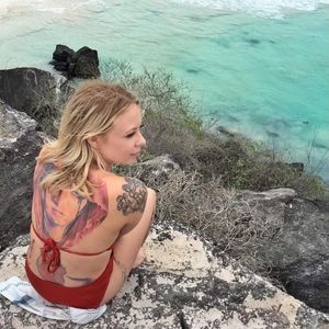 Megan Massacre in Puerto Chino San Cristobal Galapagos #MeganMassacre #tattooartist #tattoomodel #nyink #realitytv #megandreamtattoo #meganmassacrecontest #meganmassacretattoo #travel #travelpic