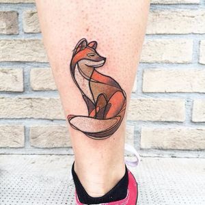 Fox tattoo by Bombayfoor #Bombayfoor #sketch #sketchstyle #illustrative #fox #linework
