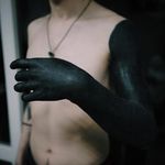 Full black arm tattoo by Deni Aktemirov #deniaktemirov #blackworktattoo #blackwork #blackfill #blacksleeve #sleeve