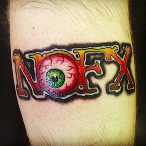 NOFX logo with eye by Mike Smith (via IG -- painterz_mgs) #mikesmith #nofx #nofxtattoo