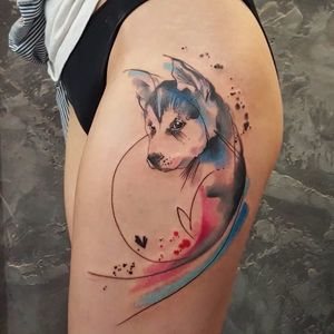 Dog tattoo by Simona Blanar #SimonaBlanar #watercolor #graphic #heart #dog