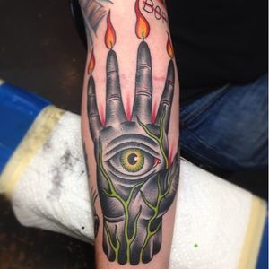 Hand Of Glory Tattoo, artist unknown #handofglory #supernatural #traditional