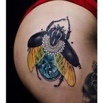 Tattoo by Antony Flemming @antonyflemming #antonyflemming #neotraditional #insect #jewel