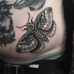 Moth Tattoo by Alex Snelgrove #blackwork #blackink #linework #blacktattoos #AlexSnelgrove #moth