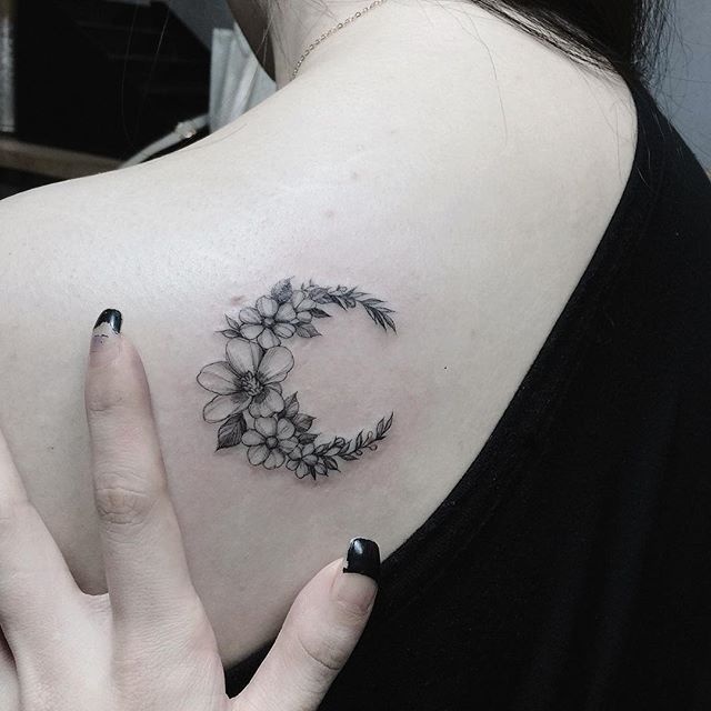 Discover more than 76 floral moon tattoos super hot  thtantai2