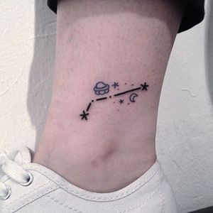 Constellation and spaceship tattoo by doodle.popo #spaceship #UFO #star #stars #constellation