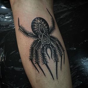 Spider Tattoo by Luca Polini #spider #spidertattoo #blackwork #blackink #blackworktattoo #blackworkrtist #LucaPolini