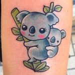 Cute Beady-eyed Koala Tattoo by Meri @TattoosbyMeri #TattoosbyMeri #Cute #KoalaTattoo #Koala #Spain
