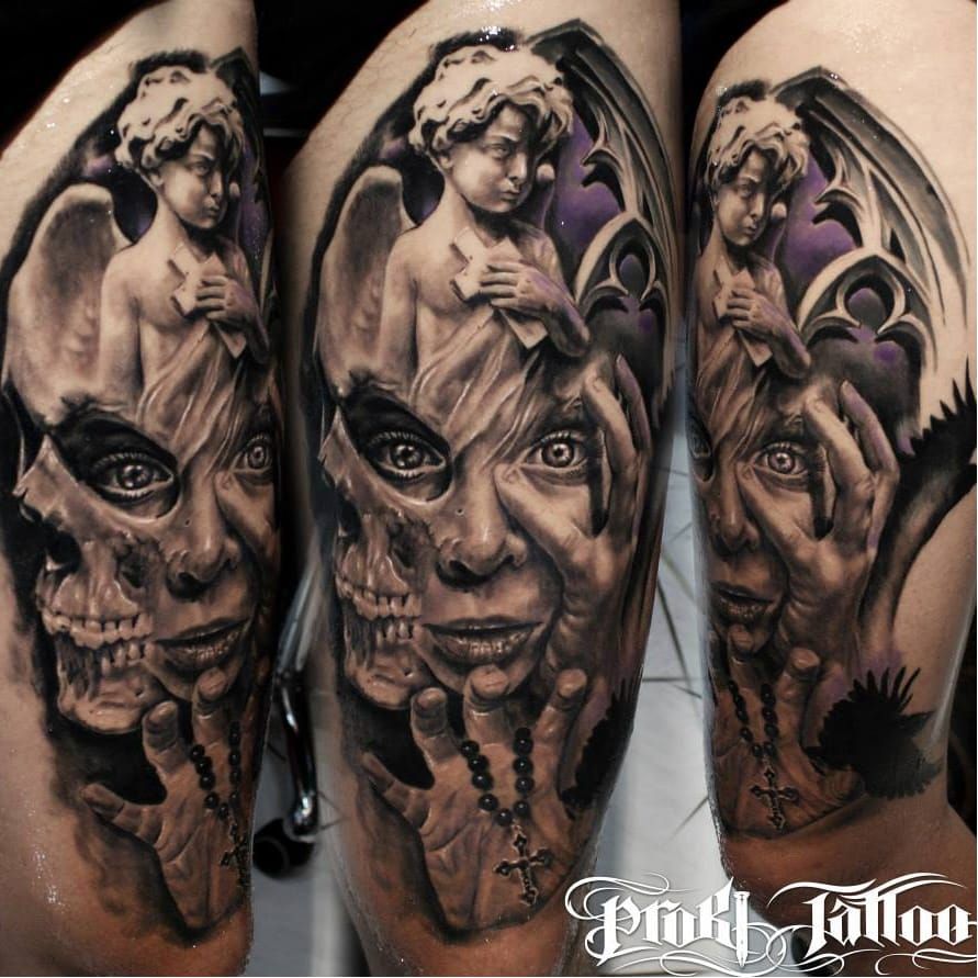 Warrior Skull on @raynor9 Outstanding - IRISH JAY Tattoo