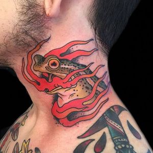 Toad Tattoo by Gordon Combs #toad #traditional #traditionalanimal #animal #traditionalartist #GordonCombs