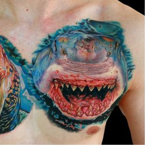 Cecil Porter #tubarão #tubarões #realismo #tatuagemrealista #realismocolorido #tatuagemcolorida #fundodomar #mar #brasil #brazil #portugues #portuguese