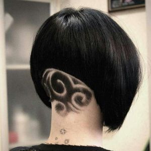 Swirls Undercut Hair Tattoo #Undercut #Hair #HairTattoo #Swirls