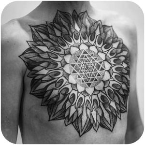 Mandala-inspired by Dillon Forte. (Instagram: @dillonforte) #largescale #blackwork #mandala #sacredgeometry #DillonForte