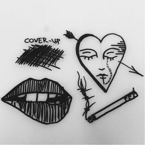 Designs by Pastilliam #Pastilliam #lips #cigarette #heart #coverup