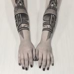 Castle arm tattoos by Theives Of Tower (photo from their Instagram) #castle #theivesoftower